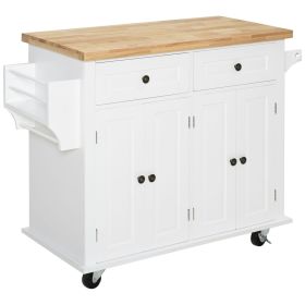 Rolling Kitchen Cart, White, Wood Top, Spice/Towel Rack, Storage Drawers, Movable Dining Room Trolley Rolling Kitchen Cart, White, Wood Top, Spice/Towel Rack, Storage Drawers, Movable Dining Room Trolley