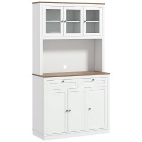 71 Kitchen Pantry Cabinet Microwave Stand 2 Drawers 4 Cabinets White 71 Kitchen Pantry Cabinet Microwave Stand 2 Drawers 4 Cabinets White