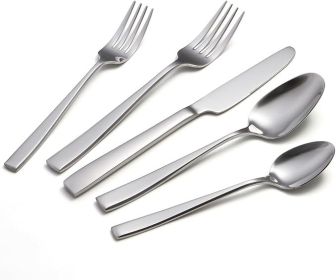 40 Piece Silverware Sets with Unique Handles, Premium Stainless Steel Flatware Set for 8 40 Piece Silverware Sets with Unique Handles, Premium Stainless Steel Flatware Set for 8